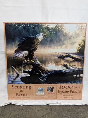 SunsOut Scouting the River 1000-Piece Jigsaw Puzzle Unopened Brown/Tan